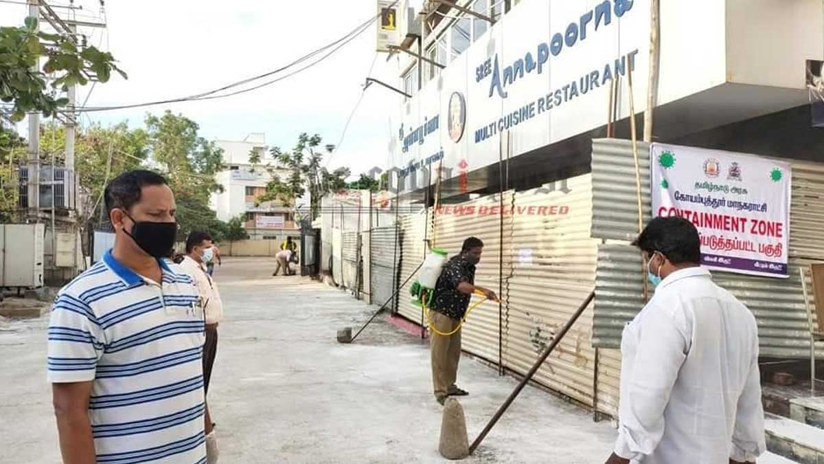 Coimbatore Anna Poorna became containment zone today; head chef tested positive