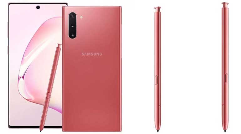 Samsung Galaxy Note 10 with Pink Color Overview with Pink S-Pen
