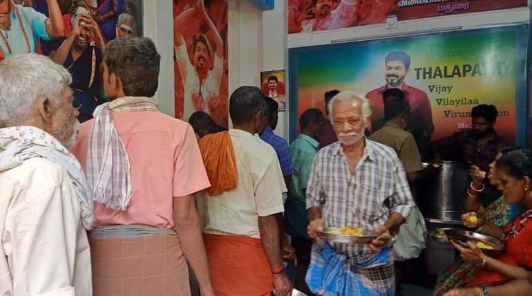 Free Food Distribution by Actor Vijay Fans Across Tamil Nadu Vilaiillavirunthagam