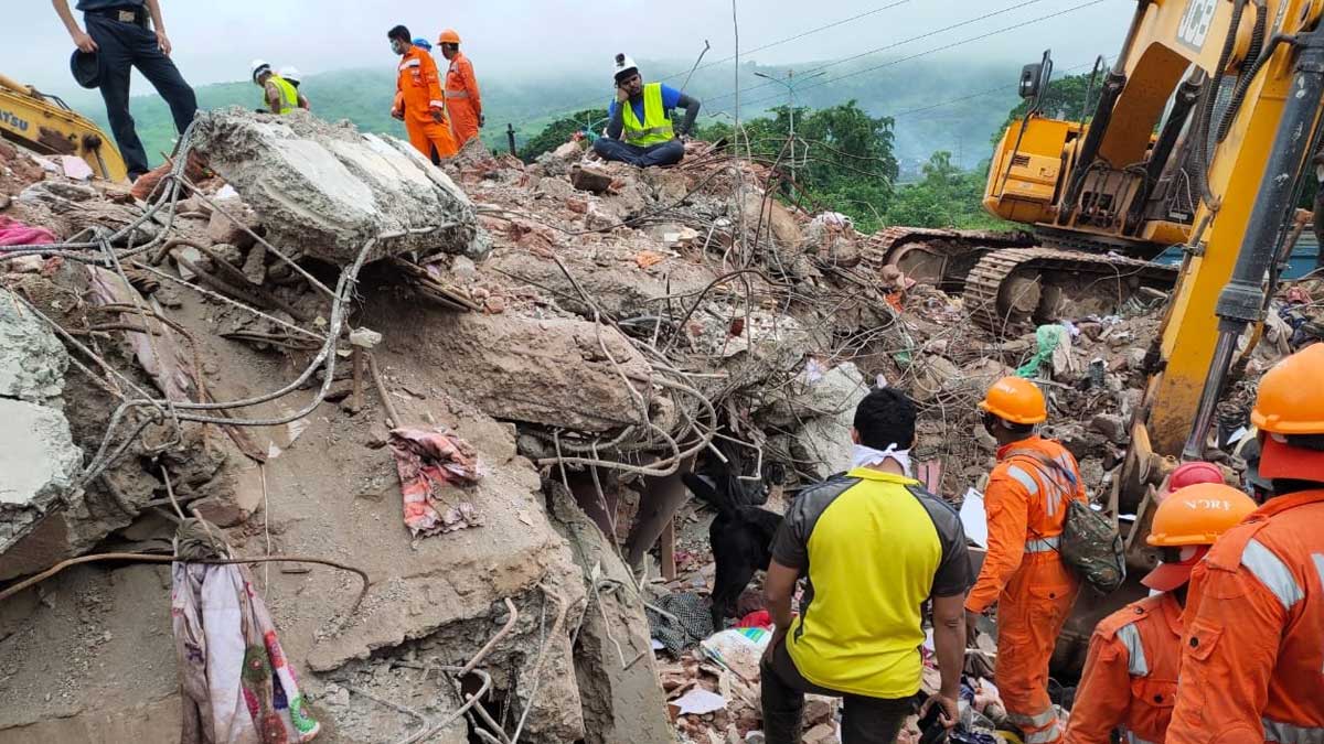 Maharastra building collapse kills 4 and 25 still trapped under the debris