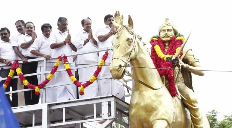 EPS honours Dheeran Chinnamalai Statue in Guindy