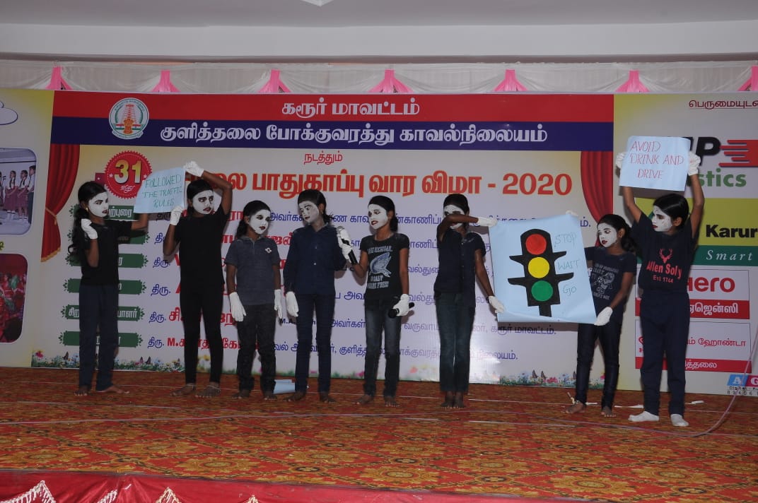 Karur Police Department Conducts the 31st Road Safety Week Awareness Program