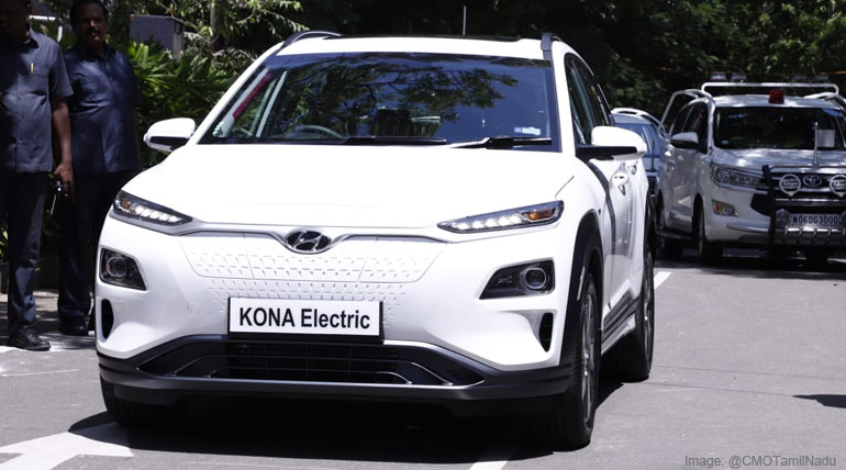 Hyundai Kona Electric Car Green Flagged by Tamil Nadu CM Edappadi K. Palaniswami