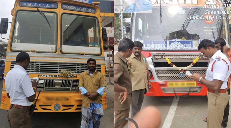 Coimbatore City Traffic Police in Action of Removing Pressure Horn