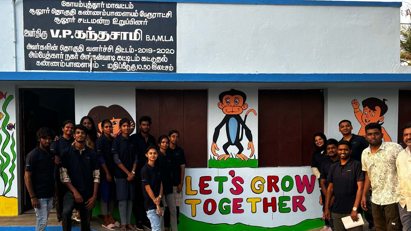 Youngsters Paints Anganwadi Centre To Enhance Kids Learning Experience