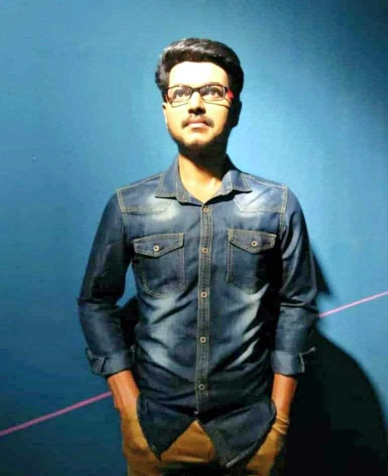 Wax Statue of Actor Vijay at the Mayapuri Wax Museum in Kanyakumari