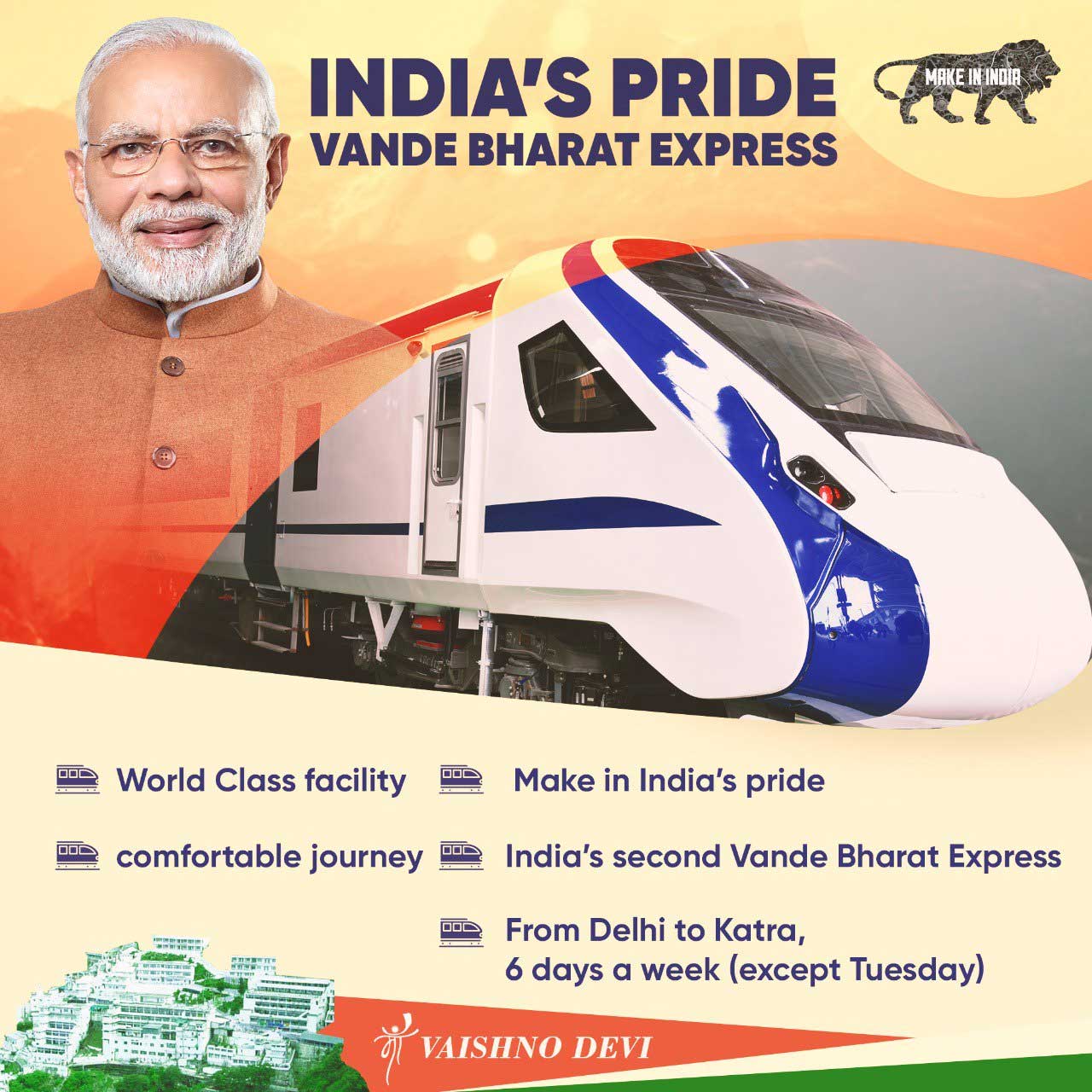 Vande Bharat Express realizes Gandhiji's vision of Swadeshi and fillips Narendra Modi's Make in India