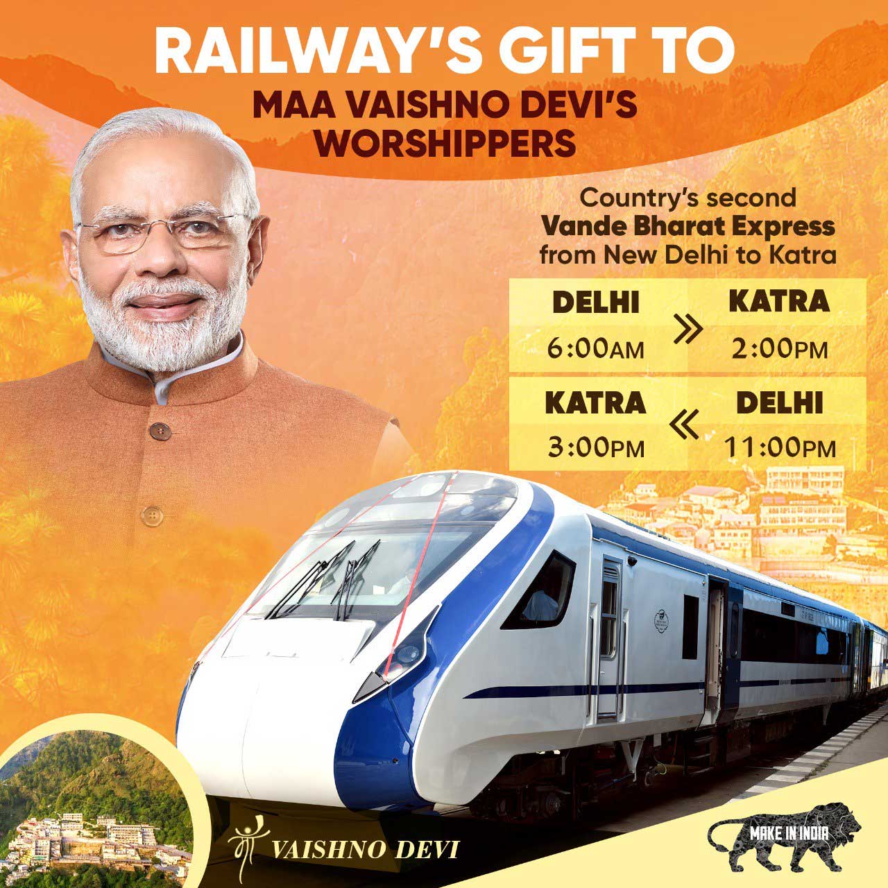 Vande Bharat Express realizes Gandhiji's vision of Swadeshi and fillips Narendra Modi's Make in India