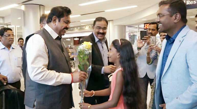 CM Edappadi Palaniswami and Minister Rajenthra Bhalaji in Buffalo City New York