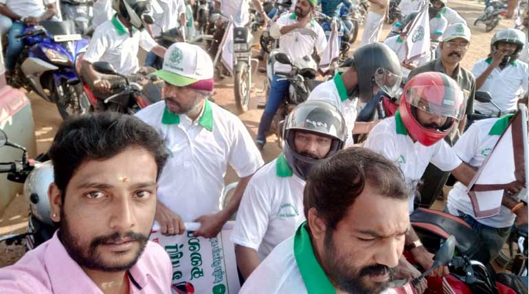 Helmet and Kavalan SOS mobile App Awareness Rally Conducted in Coimbatore