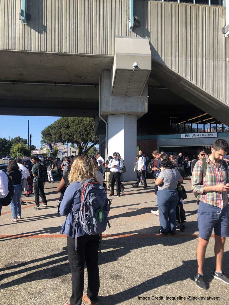 The person survived after being hit by BART train in Oakland