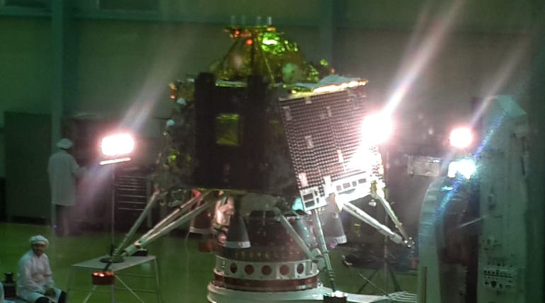  Chandrayaan-2 the lander and orbiter at @ISRO Satellite Integration and Testing Establishment 