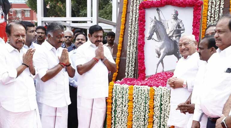 EPS honours Theeran Chinnamalai statue in Guindy