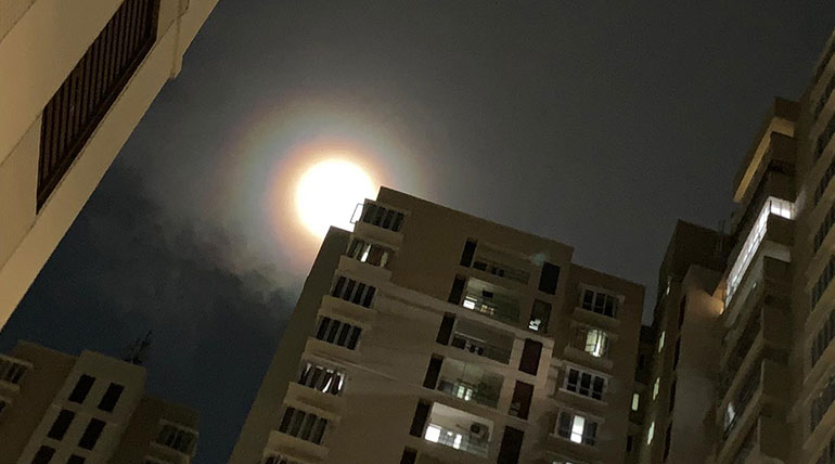 The Rainbow Around the Moon in Chennai Today September 13th 2019