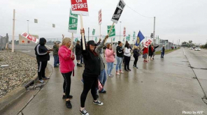 50 US factories of General Motors autoworkers continue to strike for the second day