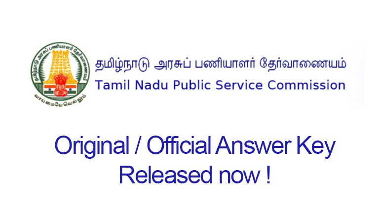 Official Tamil Nadu Public Service Commission Website released Answer Key Today