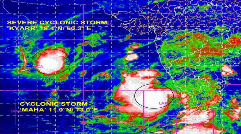IMD releases Latest Update on Cyclone Maha and Cyclone Kyarr