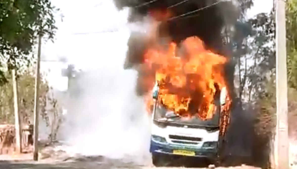 KPN Owned Omnibus Caught Fire in Salem