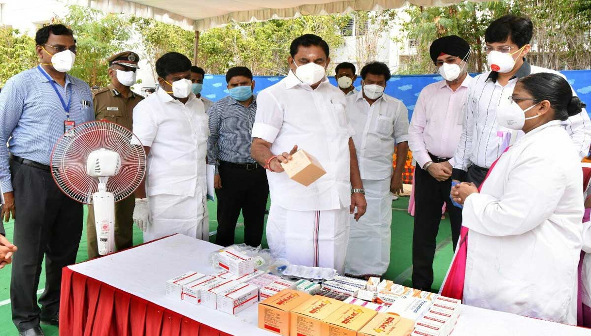 cm at covid care centre velachery