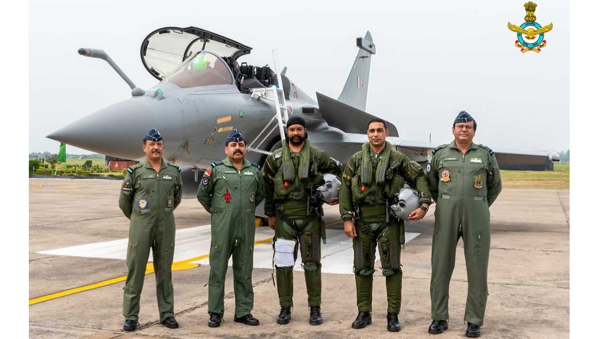 The Chief of the Air Staff Air Chief Marshal RKS Bhadauria and AOC-in-C WAC Air Marshal B Suresh welcomed the first five IAF Rafales which arrived at AF Stn Ambala today.