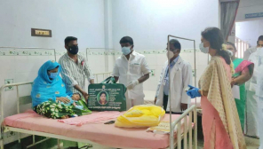 Health Minister offers Amma baby care kit Pudukkottai Govt Hospital