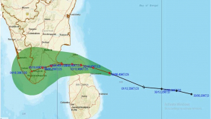 Burevi cyclone from Sri Lanka