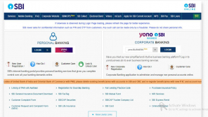 SBI Login Page