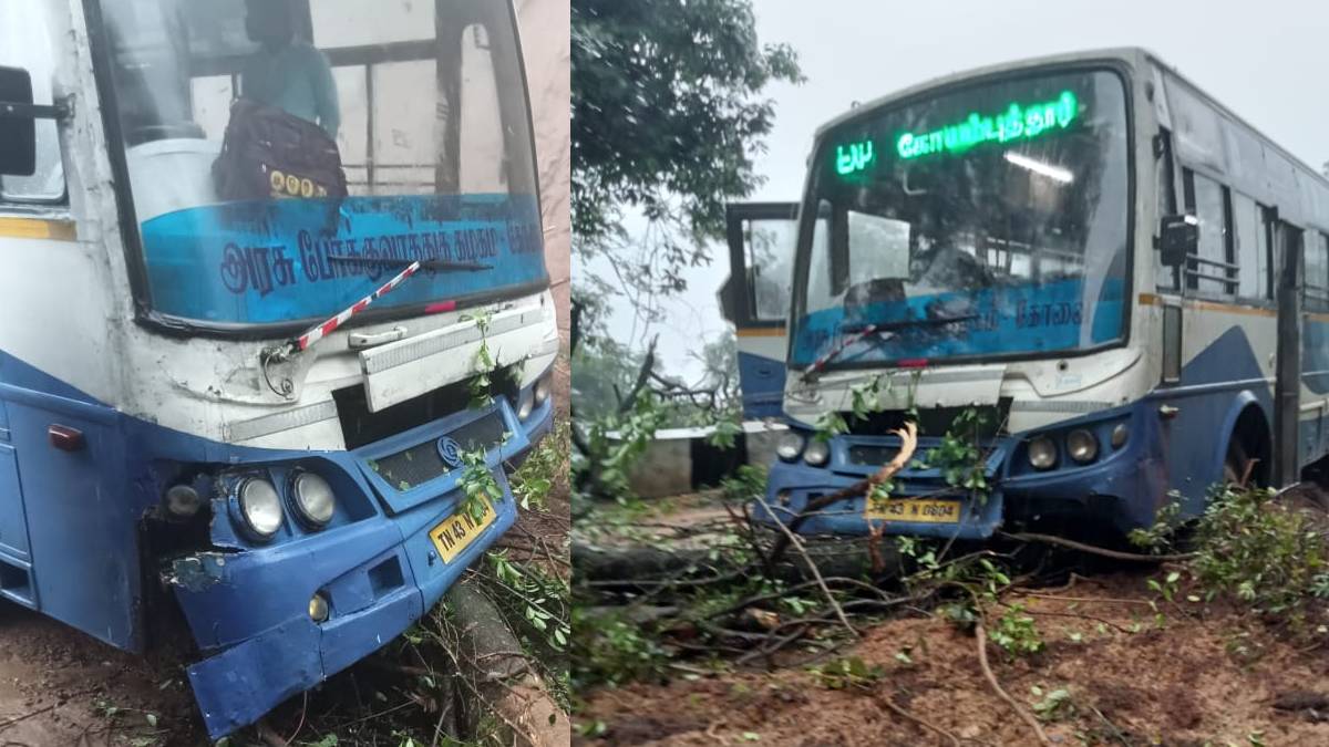 Governmnet bus stuck in mud