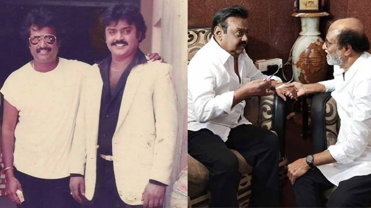 Superstar Rajinikanth And Captain Vijayakanth