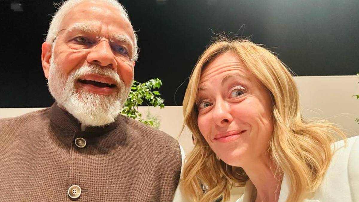 Italy PM Giorgia Meloni With Modi Ji