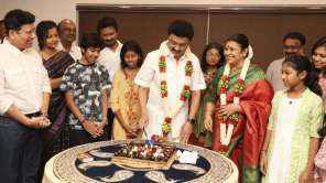 MK Stalin Celebrating Birthday With His Family